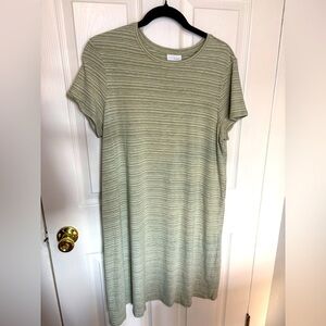 J Jill Pure Jill Green Striped T-Shirt Dress – Relaxed Comfort & Everyday Style